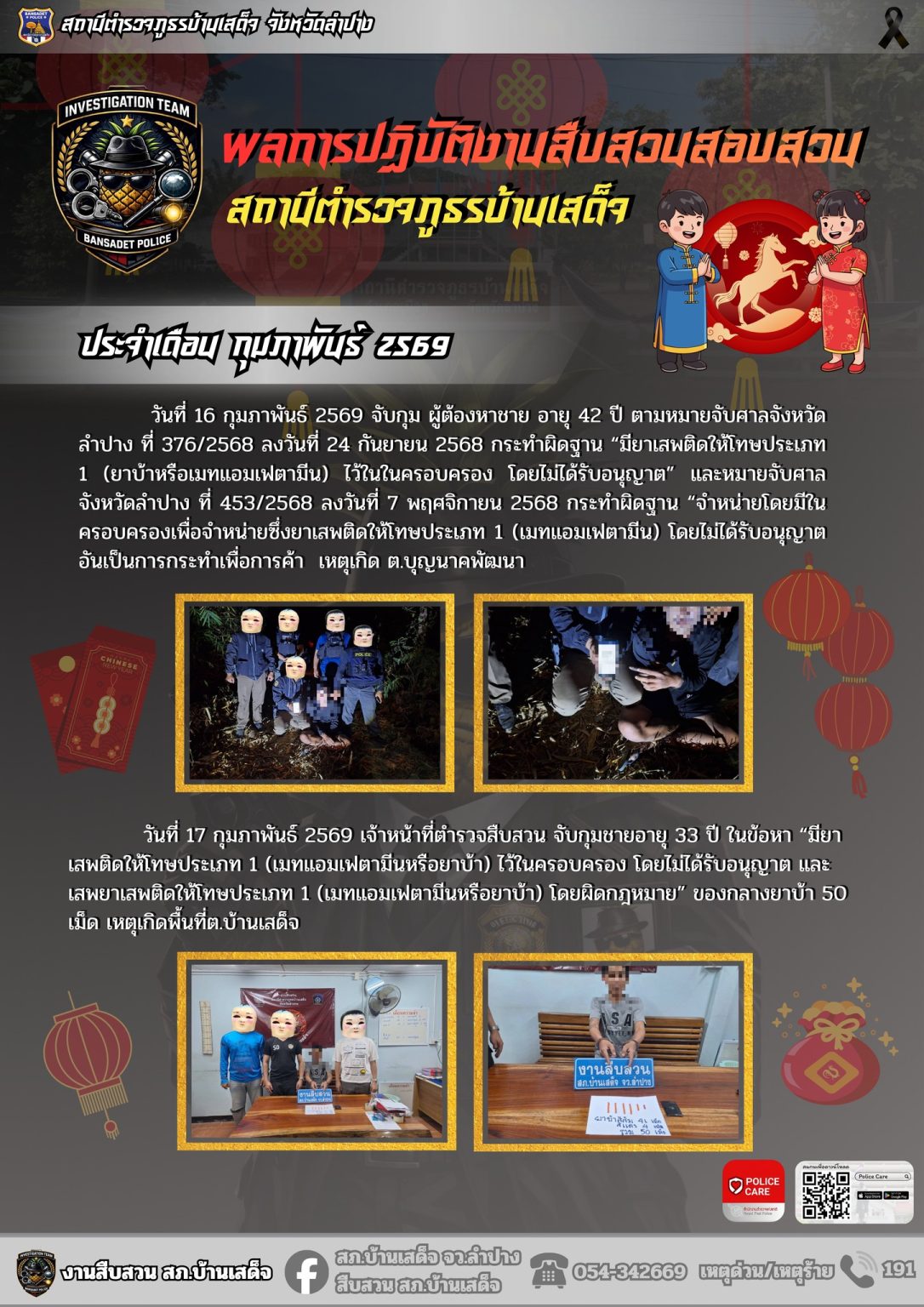 ผลการปฏิบัติงานสืบสวนสอบสวน ประจำเดือน กุมภาพันธ์ 2569(3)